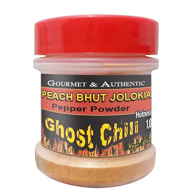 Bhut Jolokia Peach Powder 1/2oz Spice Jar | Peach Ghost Pepper • £10.41