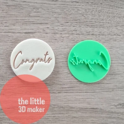 $8.95 • Buy Congrats Script Letter Cookie Cutter Stamp Fondant Embosser