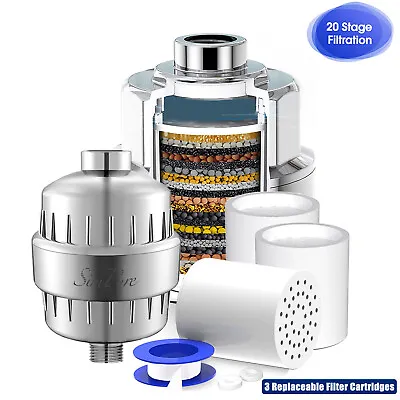 20-Stage Shower Head Filter With 3 Replaceable Filter Cartridgesfor Hard Water • $22.77