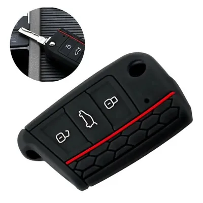 $8 • Buy Silicone Flip Car Key Cover Vw Volkswagen Mk7 Mk7.5 Golf Polo Tiguan Skoda Black