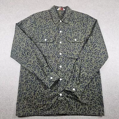 Carhartt Shirt Mens Medium Brown Regular Fit Leopard Print Rugged Outdoor Wear • £42