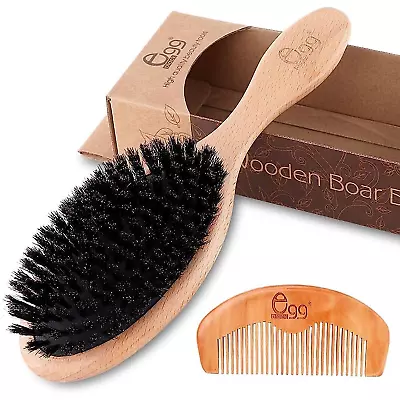 BLACK EGG Boar Bristle Hair Brush For Women Men Kid Soft Natural • $13.74