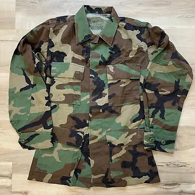 VTG ARMY Camouflage Jacket Button Up Tactical Hunter Jacket X-Small Military #10 • $21.99