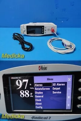 2012 Masimo Rad 7 Radical 7 Rainbow Oximeter RDS-3 Dock One PieceSensor~28791 • $269.99