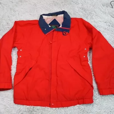 Vintage Field Stream Mens Rain Jacket Red L Waterproof Windproof Vented Pockets  • $17.99