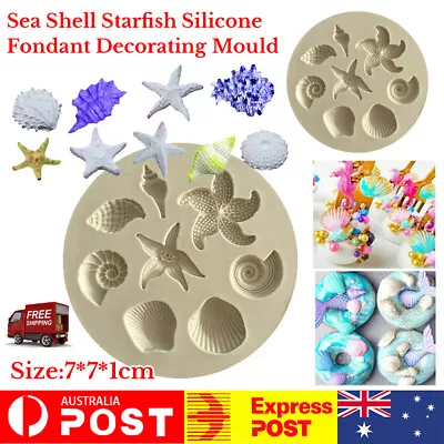 $4.61 • Buy Sea Shell Silicone Fondant Mould Cake Sugar Craft Starfish Icing Baking Mold AU