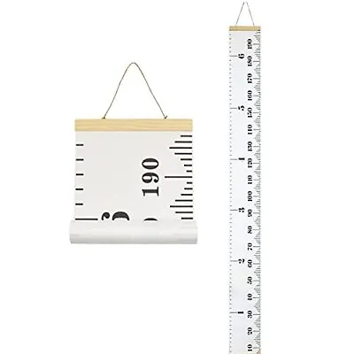 $17.27 • Buy Kids Growth Chart Wood Frame Fabric Canvas Height Measurement Ruler From Baby To