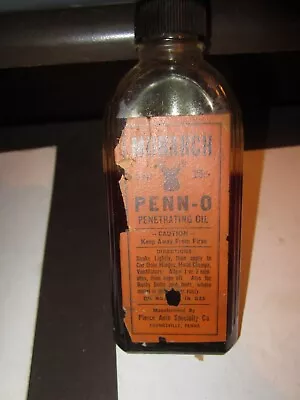 Vtg  40s MONARCH PENNO  Penetrating Oil 4oz Amber Glass Oiler Bottle Oil Can • $19.99