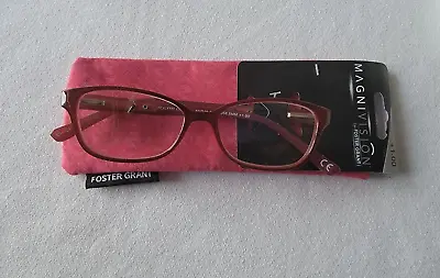 MSR $25 Magnivision By Foster Grant +1.00 Reading Glasses Red Frames EVALINA WIN • $10.85
