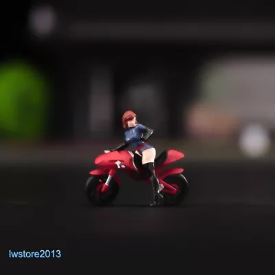 1/87 Motorcycle Girl Miniatures Scene Props Figures Model For Cars Vehicles Toys • $16.55