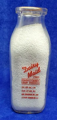 Vintage Dairy Maid Cash Carry Cedar Rapids Iowa IA Pint Milk Bottle Pyros • $21.99