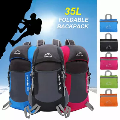 $23.99 • Buy 35L Light Foldable Hiking Bag Camping Travel Waterproof Outdoor Sports Backpack
