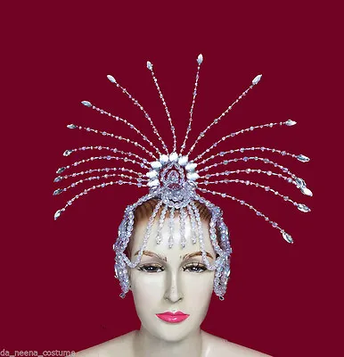 Da NeeNa H020d Showgirl Vegas Burlesque Dance Bead Crystal Headdress  • $120.64