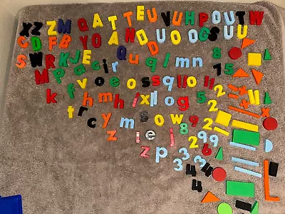 £19.37 • Buy 125+ Vintage Magnetic Alphabet Letters, Math Numbers Upper Lower Case Symbols