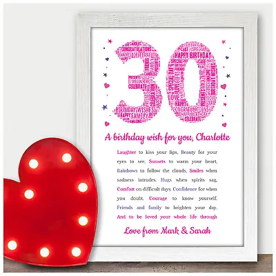 £13.95 • Buy Personalised 30th Birthday Gifts For Her 18th 21st 40th Birthday Women Poem Gift