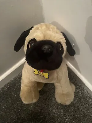 Build A Bear Pug Puppy Bull Dog Black Brown 14  Long Plush Stuffed Animal • £12