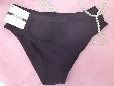 LA PERLA Studio Black High Cut Brief  Panties Size 14 BNWT • £4