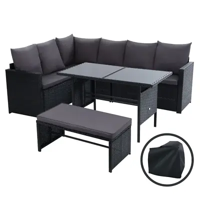 $1057.95 • Buy Gardeon Outdoor Furniture Dining Setting Sofa Set Wicker 8 Seater Storage Cover