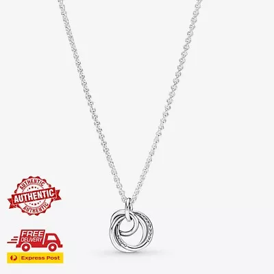 Authentic Pandora Family Always Encircled Pendant Necklace FREE POSTAGE • $39.99