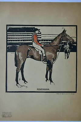  William Nicholson Persimmon Original Antique Woodcut 1897 Horse & Jockey • £74.95