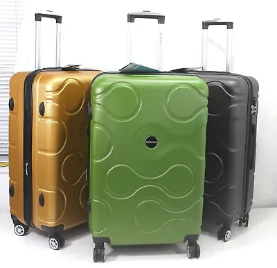 26  EXPANDABLE ABS Hard Shell Large Suitcase Spinner 4 Wheels Luggage Trolley • £38.99