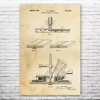 Arc Welding Patent Poster Print 12 SIZES Metal Worker Welder Gift Welding Decor • $46.95