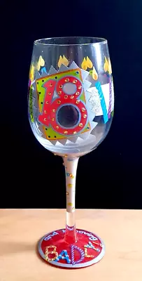 18 And Behaving Badly ! Lolita Hand Painted Wine Glass 18th Birthday • £15