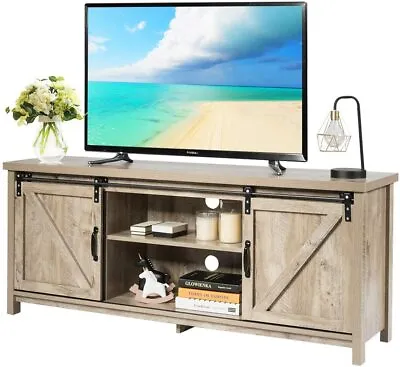 $209.95 • Buy Giantex TV Cabinet  Entertainment Unit Stand Wooden Storage Table 147 Cm