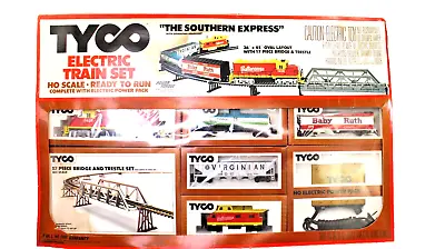 Scarce 1978 TYCO Southern Express Electric HO Scale Freight Train Set In Box • $450