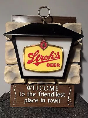 Vintage Lighted Stroh’s Welcome Beer Sign FREE Shipping! • $125