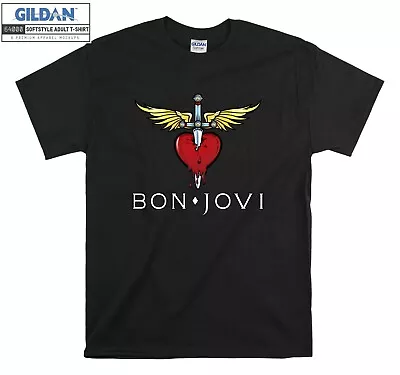 £9.95 • Buy Bon Jovi Heart And Dagger Logo T-shirt Cool T Shirt Men Women Unisex Tshirt 3901