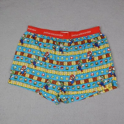 Peter Alexander Super Mario Men's Size Medium Blue Pyjama Sleep Shorts • $19.99