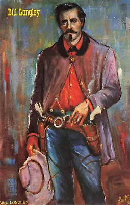 Postcard Bill Longley Gunfighters Of The Old West Oil Painting Lea McCarty • $3.32