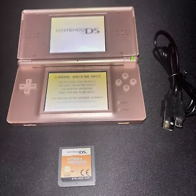 Nintendo DS Lite Console Metalic Rose Pink - Rare - W/ Game & USB Charger 🎀 • $72