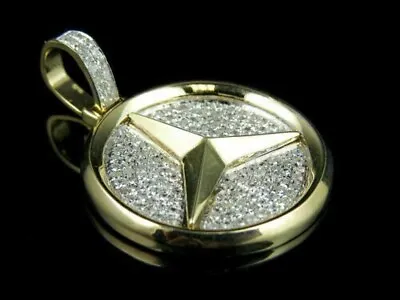 2 Ct Round Cut Diamond Mercedes Medallion Men's Pendant 14k Yellow Gold Finish • $142.23