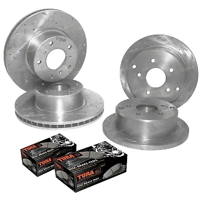 Front+Rear Slotted+Drilled Disc Rotors + Pads For Commodore VT VX VU VY VZ Brake • $289.95