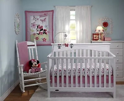 Disney Minnie Mouse 7 Piece Baby Crib Bedding Set Discontinued - SEE DETAILS 👓 • $99