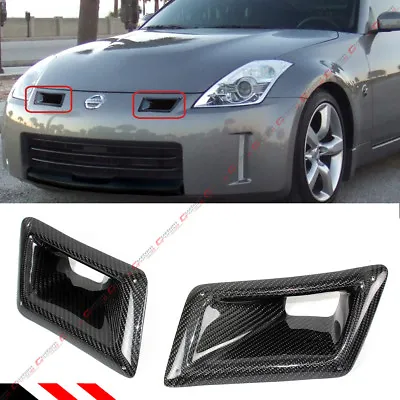 For 03-09 Nissan 350z Z33 Carbon Fiber Bumper Air Duct Intake Vent Covers Pair • $69.99