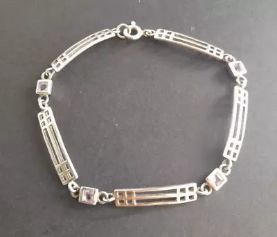 Kit Heath 925 Sterling Silver & Amethyst Rennie Mackintosh Style Bracelet 1997 • £29.99