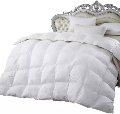 900 Thread Count Baffle Box Medium Weight Goose Down Comforter All Year White • $198.99