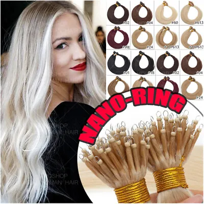 300S REAL THICK 100% Remy Human Hair Extensions Rings Loop Nano Ring Bead Tip 1G • $27.84