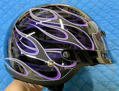 Z1R Open Face Nomad Hellfire Helmet W/ Purple Flames • $24.99