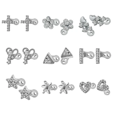 £7.37 • Buy Crystal Rhinestone Jewelry Dermal Anchor Tops Microdermal Titanium Steel