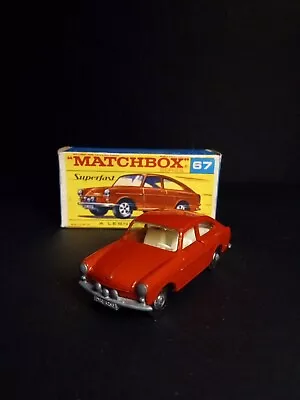 Matchbox #67B Volkswagen 1600TL Red 1967  With Rare Superfast Orig F Script Box • $100