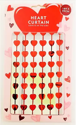 Red Love Heart Curtain Door Hanging Party Decoration Engagement Wed Anniversary • £4.25