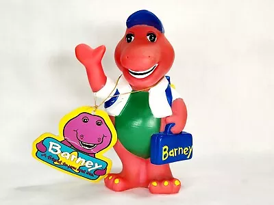 Vintage 7  Used 1992 Barney Holding Lunch Box & Backpack Coin Piggy Bank • $10.99