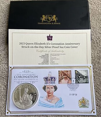 2023 Fine Silver (999) Proof 5oz Coin Cover. 2 Stamps. COA. • £150