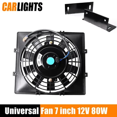 Universal 7 /IN 12V 80W Pull / Push Racing Radiator Engine Cooling Fan Black New • $21.26