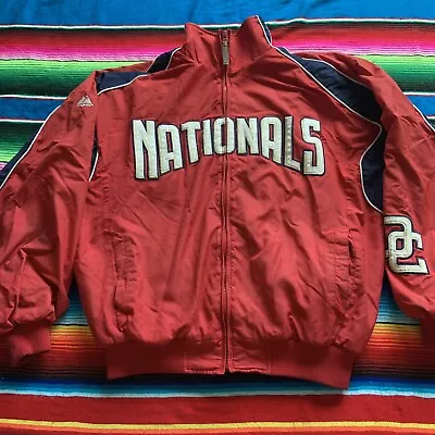 Washington Nationals Jacket Mens Medium Majestic MLB Authentic Collection Lined • $39.99