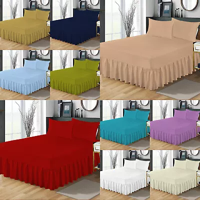 Extra Deep Fitted Valance Sheet Bed Sheets Single Double King Super King Size • £3.79